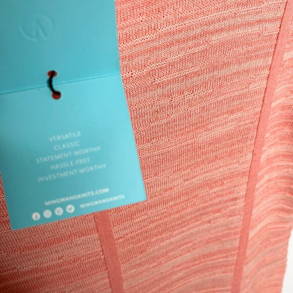 Ming Wang Womens Pue Sheath Dress Small Peach Melange Knit Keyhole Classic - Picture 7 of 12